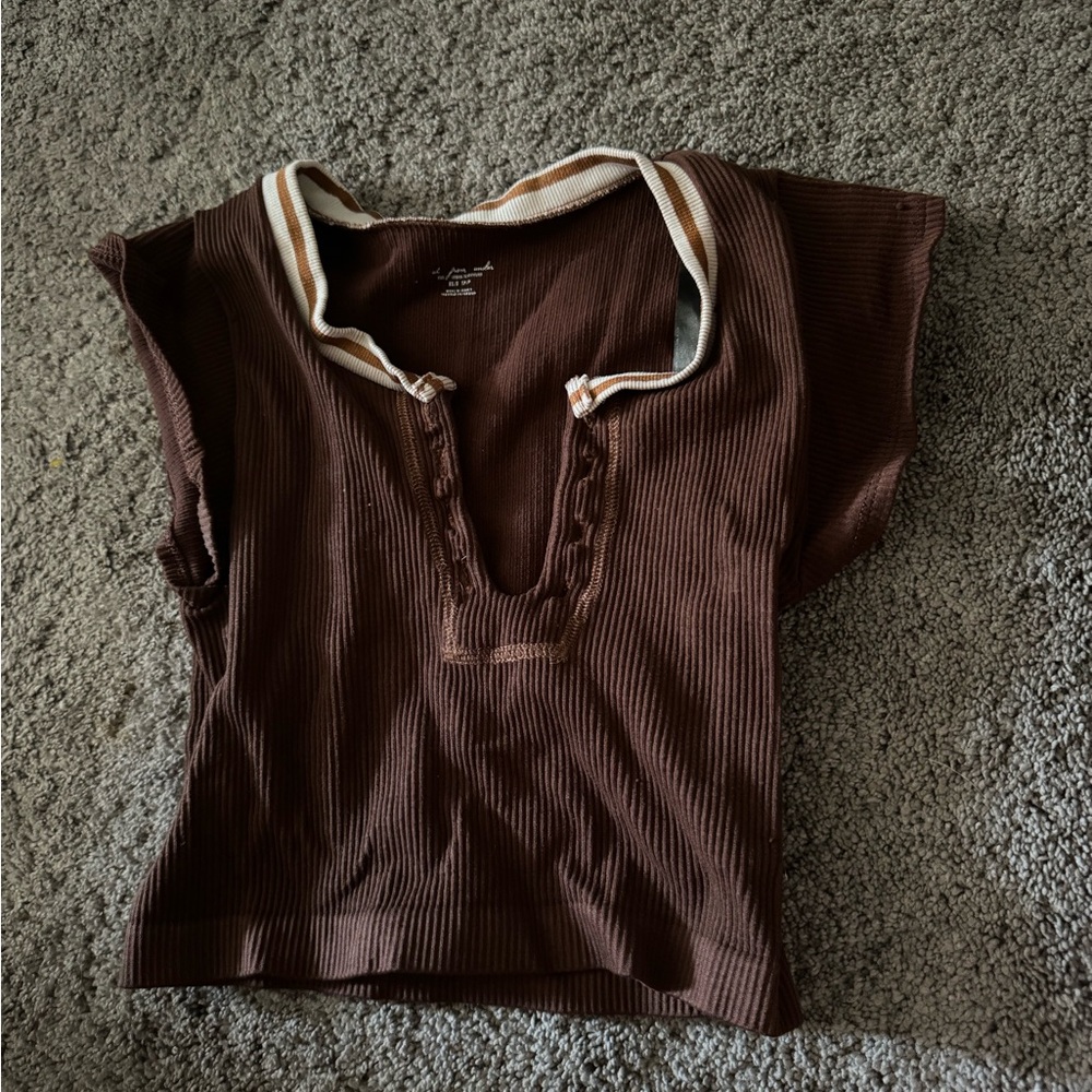 Brown Ribbed out from under, urban outfitters top